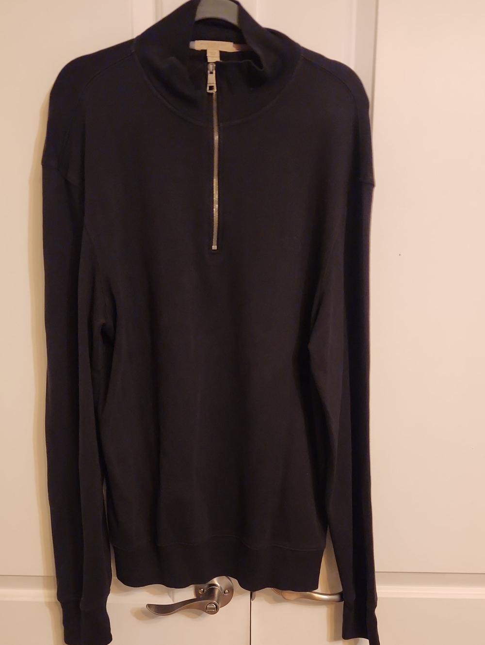 Burberry Men's Black Zip-Up Mock Neck Sweater